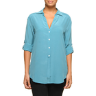 Imagem do conjunto da camisa social azul com calça preta